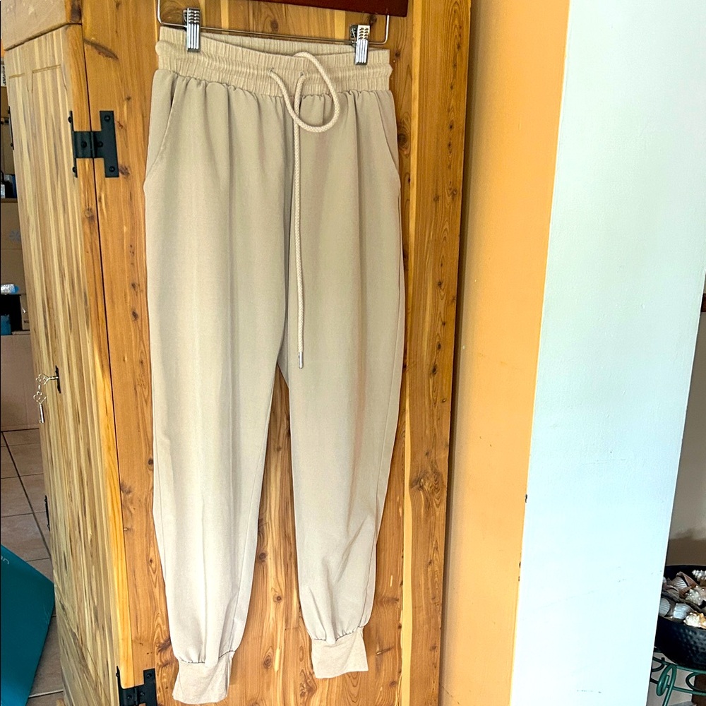 Blue Blush Taupe/Tan Silky Pants
